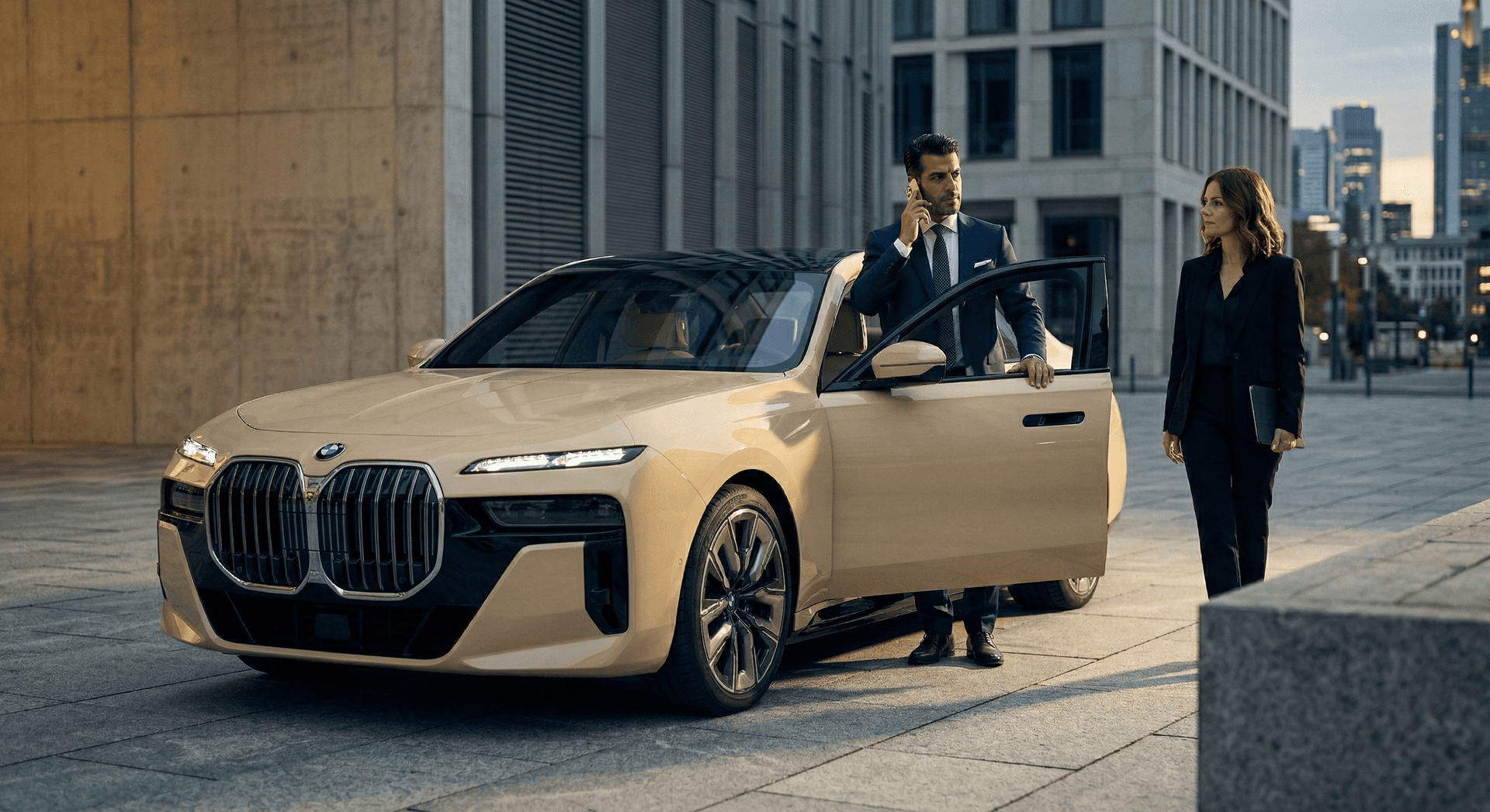 Celik Taxi — BMW 7er bei Nachtfahrt durch München